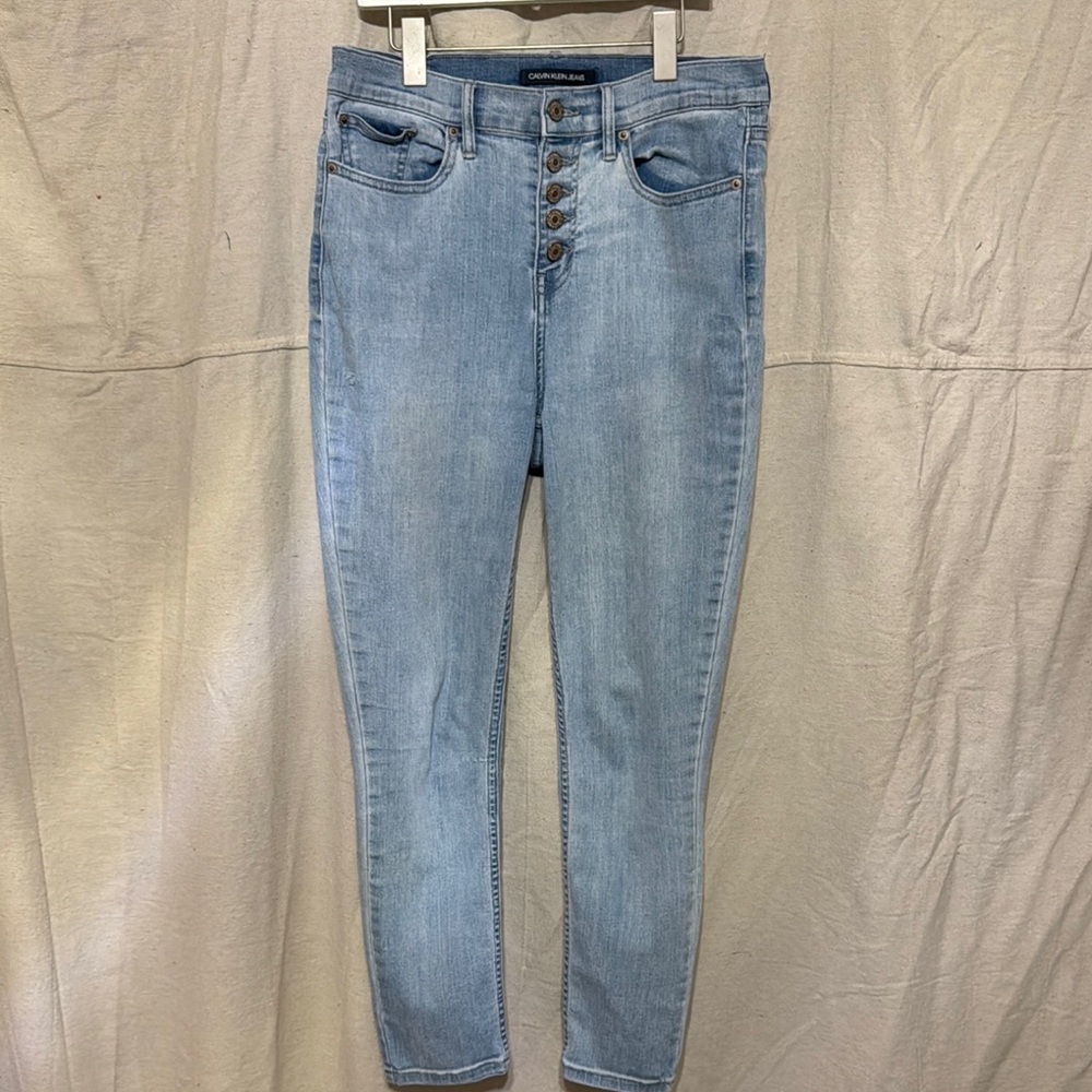 Calvin Klein High Rise 5 button Blue Jeans Slim Fit